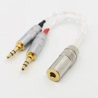 1 piece hifi silver plated 2x 3 5mm male to 4 4mm balanced female cable for pha 3 pono player