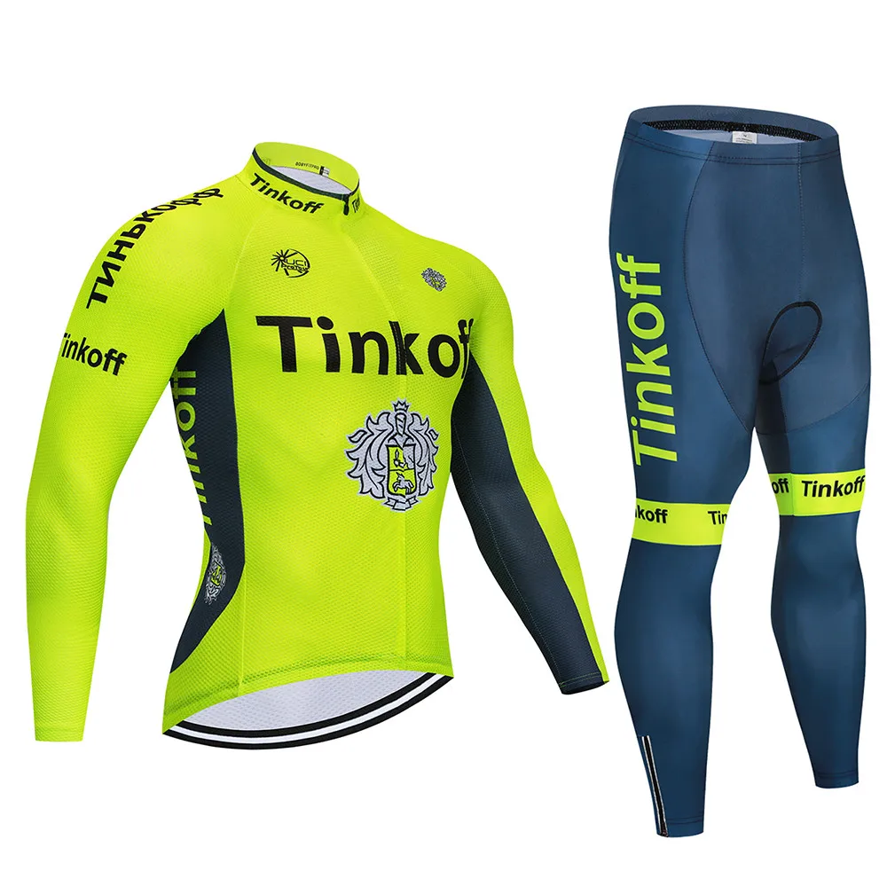 Cycling set Tinkoff, комплект из Джерси с длинным рукавом для велоспорта, Летний Дышащий комбинезон, ropa ciclismo, одежда для велоспорта, MTB велосипеда, мужская одежда - Цвет: Cycling set