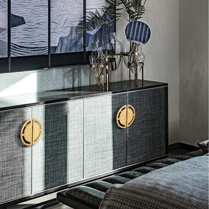 

1 Pair of Semi Circular Handles Brass Gold Cabinets Handle for Cupboard Drawer Dressing Table Furniture (with Screws)