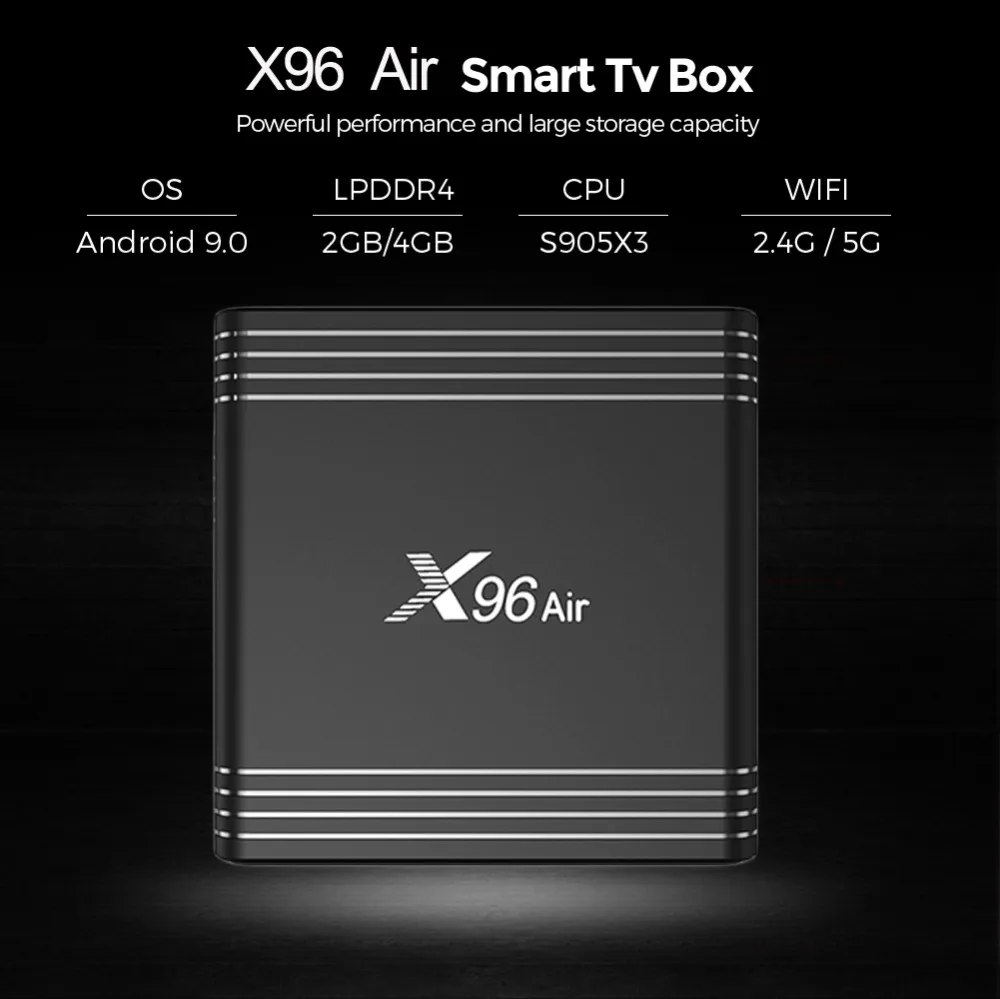 ТВ-приставка X96 Air Amlogic S905X3 Android 9,0 4 Гб 64 ГБ 32 ГБ 4K 8K 24fps Netflix X96Air 2,4/5,0G WiFi BT4.1 Smart tv box