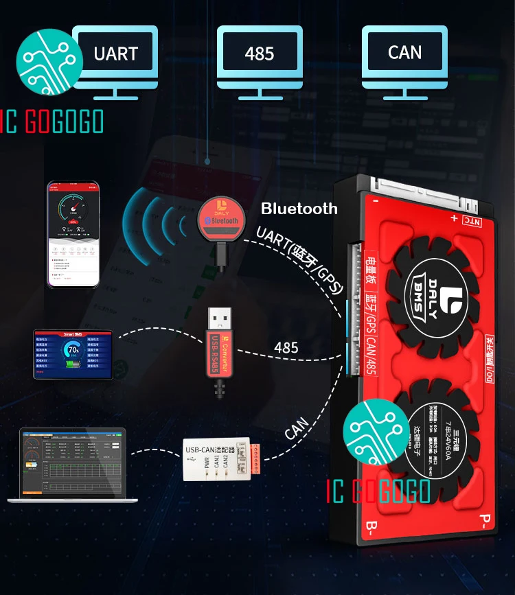 DALY Smart 8S 24V Lifepo4 литиевая батарея Защитная плата 3 2 V BMS 30A 40A 60A непрерывный баланс