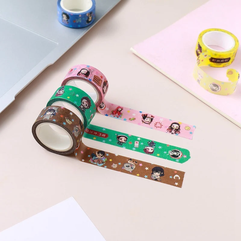 

Anime Demon Slayer Washi Tape Self Adhesive Paper Masking Tape Printed Pattern Sticker Decal DIY Scrapbooking Crafts