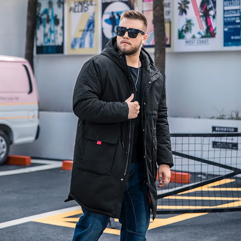 Новинка Зима 2020 мужское длинное пальто из искусственного хлопка модное