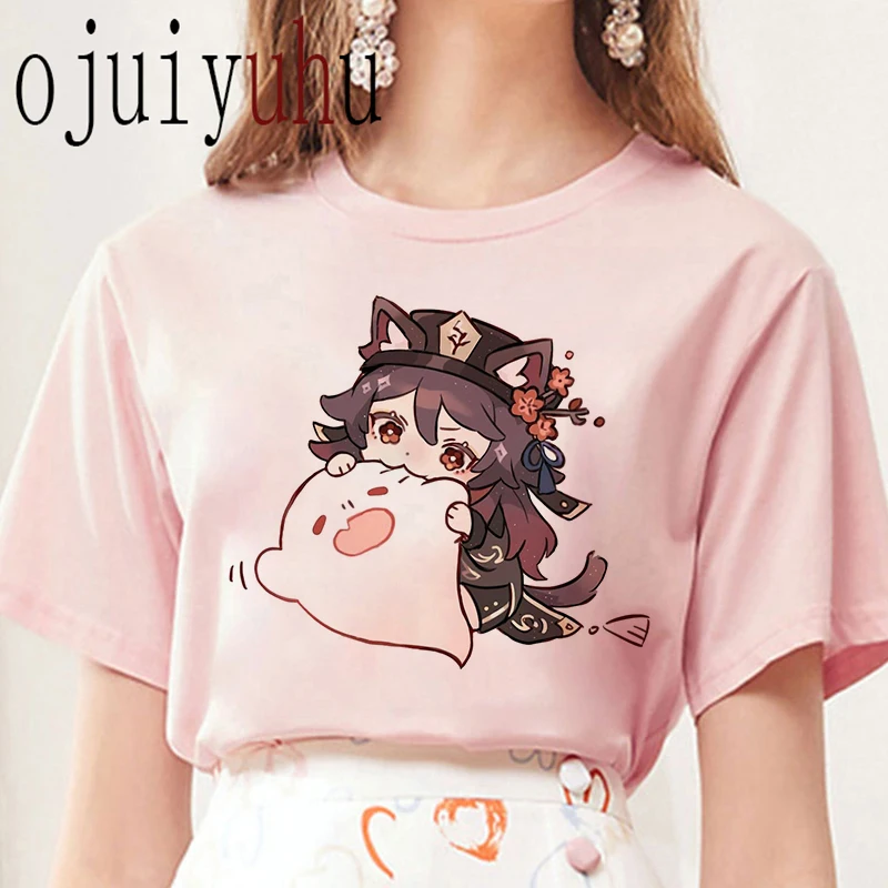 

Genshin Impact Hu Tao T-shirt Unisex Cute Manga Funny Tshirt Streetwear Women/men Kawaii Anime Graphic T Shirt Top Tees Female