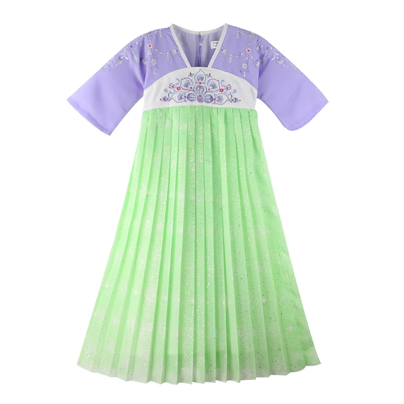 

Girls' Hanfu Clothing Children's Chinese Tang Suit Kid Summer Embroidery Party Dress thin