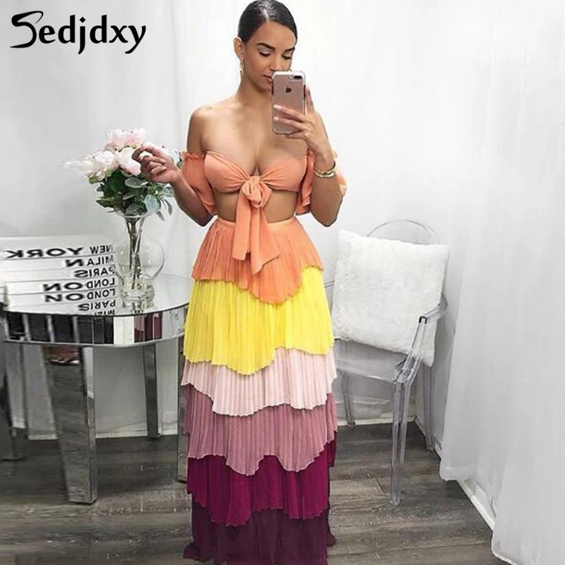 Новинка модные эффектные модели женские топы популярное цветное нарядное платье