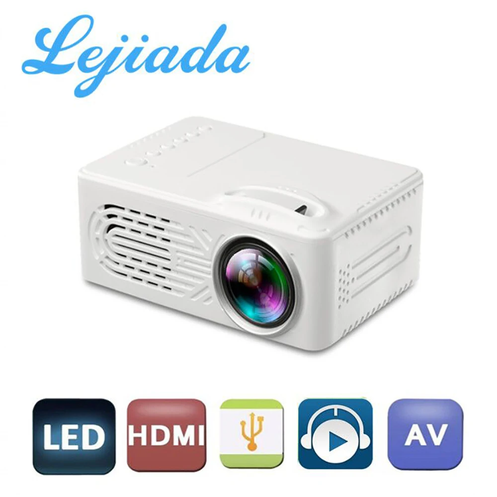 LEJIADA 814 светодиодный мини портативный проектор с USB домашний медиа поддержка 1080P