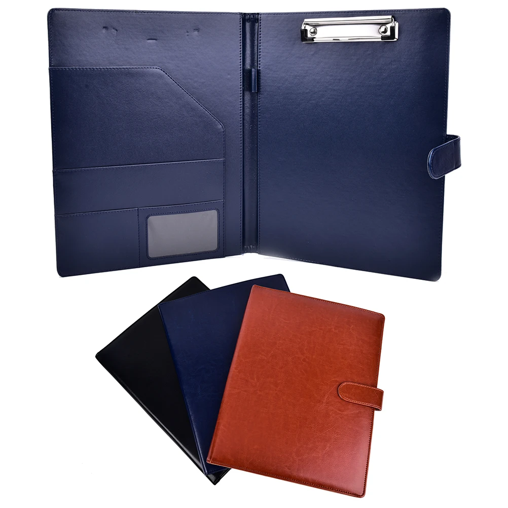 

1PC A4 Document Bag File Folder Clip Board Business Office Financial Waterproof PU Leather Document Filing Bag Stationery Bag