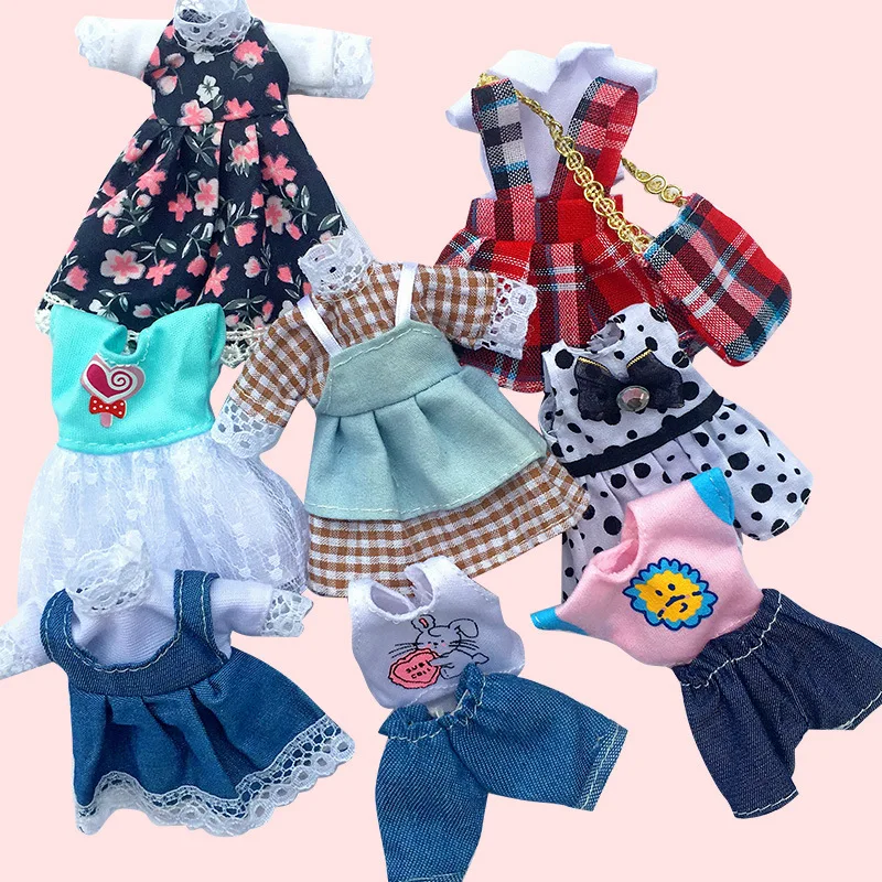 

Newest Doll Clothes Suitable For 16 CM Barbie Doll 1/12 BJD Doll Clothing Accessories Fashion Series Dress For Girl Toys Gift