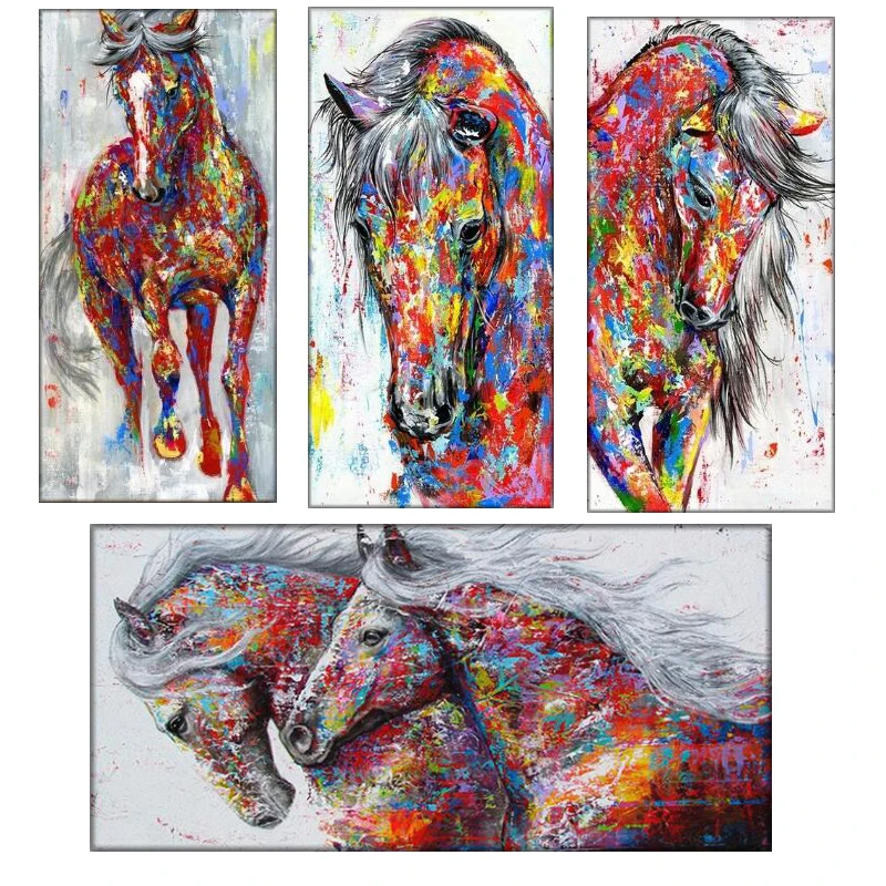 Алмазная 5d картина сделай сам полноформатная круглая вышивка Лошадь мозаика