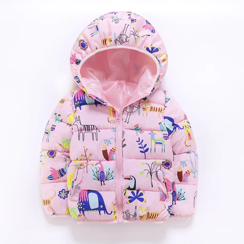 Pink Forest JOYHOPY куртки для маленьких девочек; осенне-зимние куртки для девочек; зимнее пальто с героями мультфильмов; детская одежда; детская теплая верхняя одежда; пальто - Цвет: Pink Forest