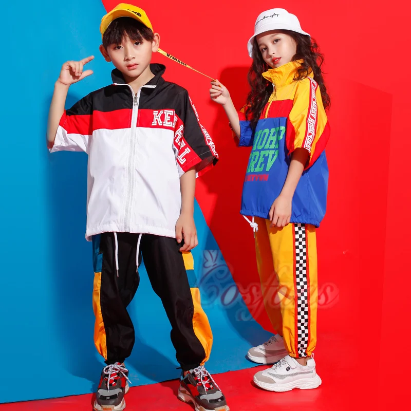 Новые детские костюмы для танцев в стиле хип-хоп и Джаз девочек одежда