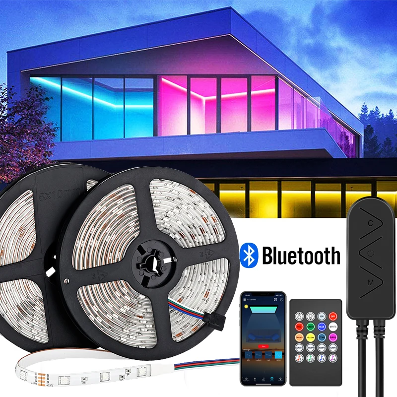 Светодиодный светильник полоски Bluetooth RGB 5050 Цвет меняющийся светодиодный полосы