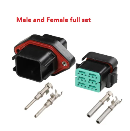 Фото 10 комплектов, 18 штырьков, Φ De Chi Male Female Black Plug DTV06 Carter Excavator CAT330/336C9, соединитель проводки инжектора двигателя №1