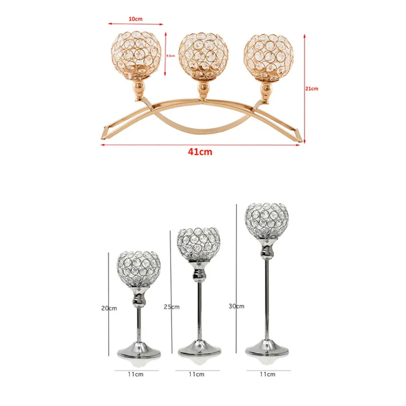 Романтический свадебный подсвечник золотистые металлические пустотелые