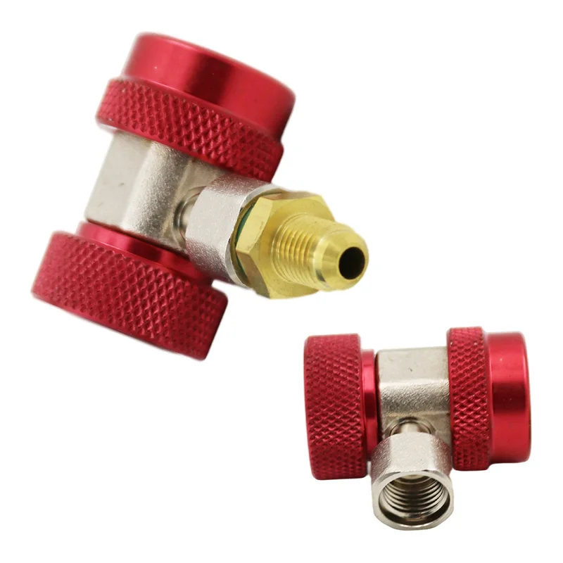 1set R134A Air-conditioning Low High Quick Coupler Adapters AC Manifold Gauge +Extractor Valve Core | Installation
