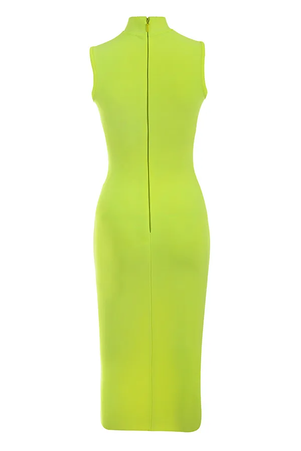 

Sale Women Sexy Sleeveless Summer Dress Fashion Neon Green Bandage Dress Elegant Bodycon Party Dress Vestido