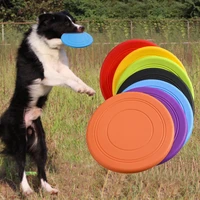 1pcs dog toy rainbow colors flying saucer dog game interactive puppies training anti bite pet toy