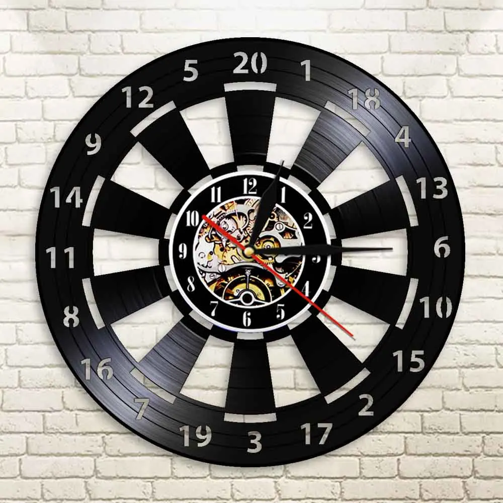 Дротика настольные настенные часы с виниловой пластиной для бара паба игр | Дом и