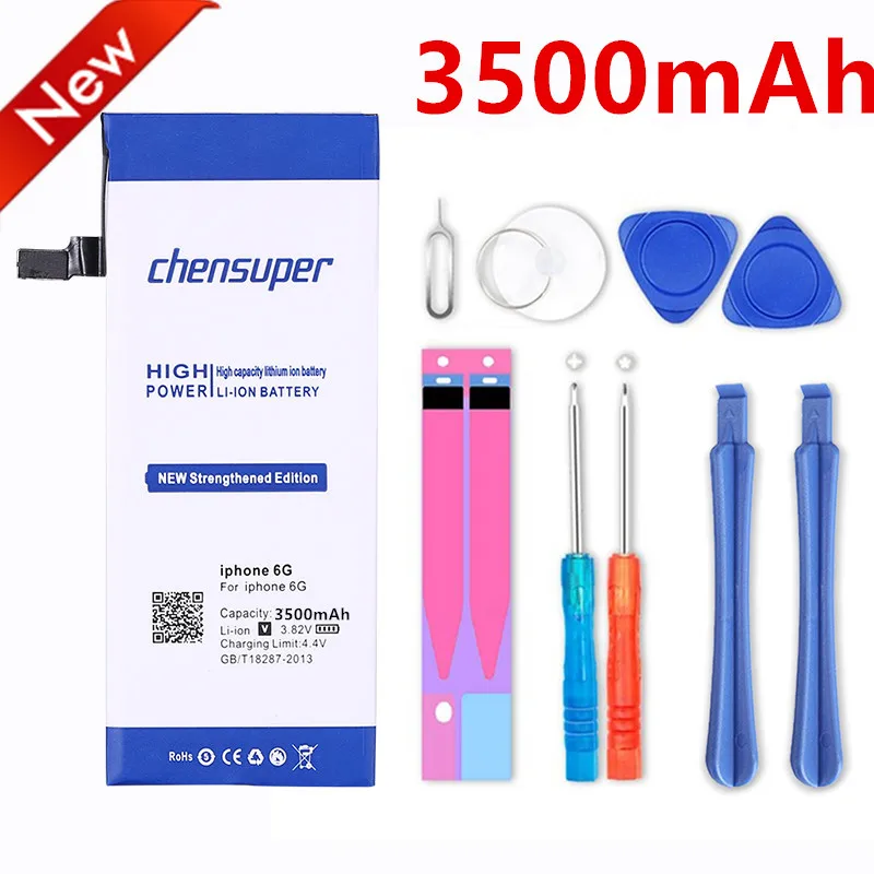 

chensuper 3500mAh Battery For Apple iPhone 6 for iphone 6G battery Free Tools