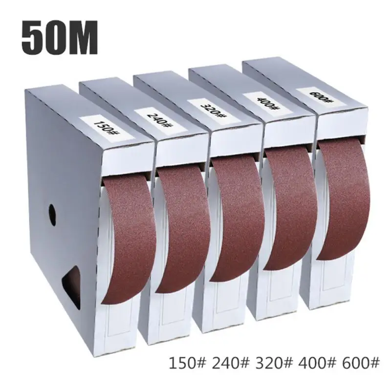 150 #240 #320 #400 #600 #50M наждачная бумага сухой матовый ремень рулон мягкой наждачной
