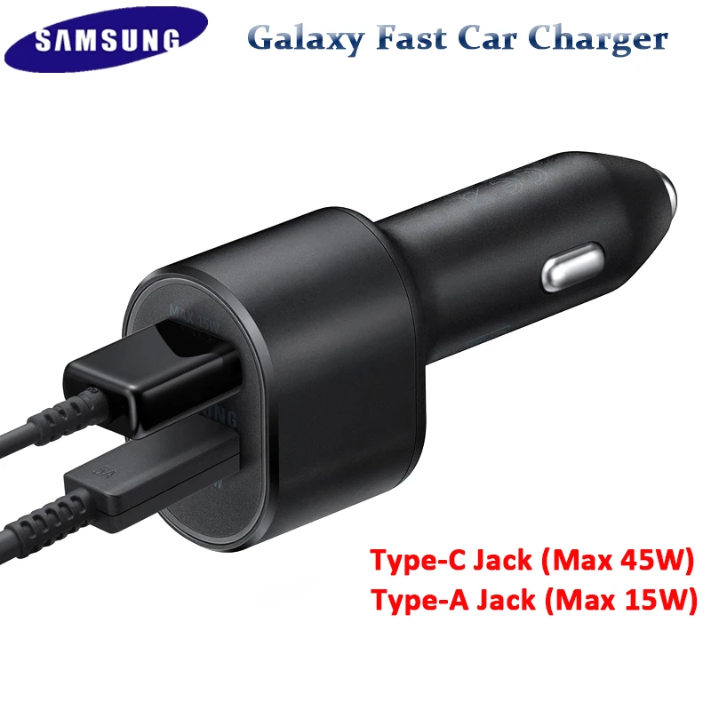 

Автомобильное зарядное устройство Samsung с USB-портом, 45/15 Вт, 5 А