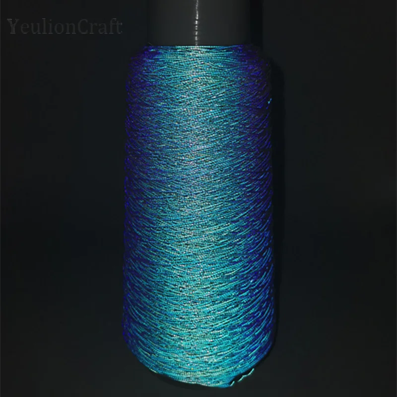 YeulionCraft 1000 м x 0 25 мм Светоотражающая синяя нить для вышивки одежды Diy Швейное