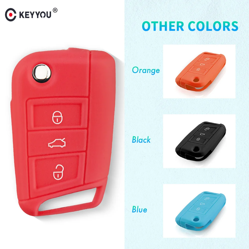 KEYYOU 3 кнопки для VW GOLF MK7 SKODA OCTAVIA SEAT LEON COMBI IBIZA CUPTRA силиконовый чехол с дистанционным