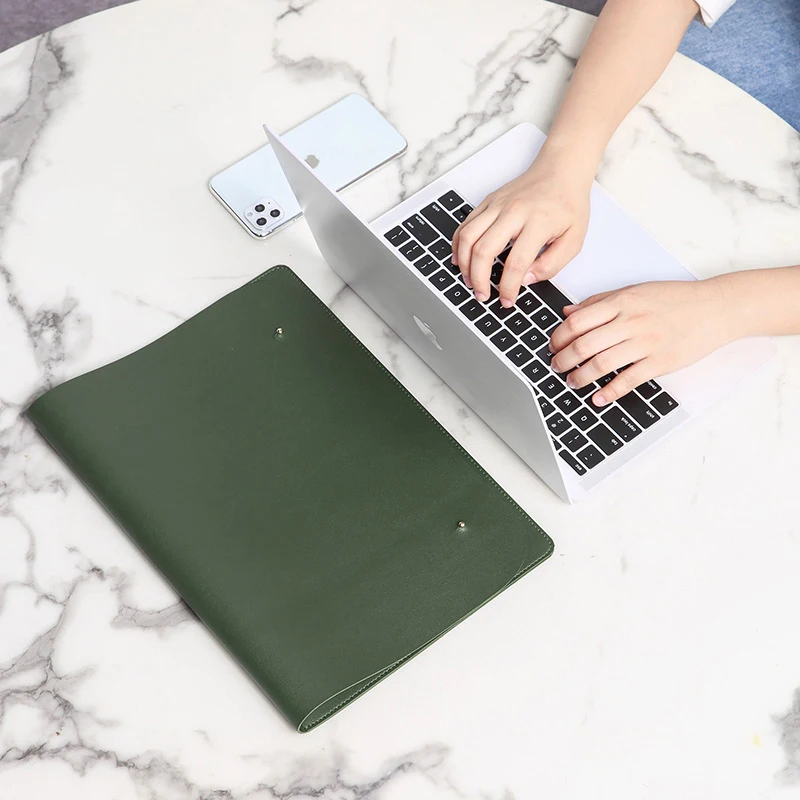 Простой чехол для ноутбука Macbook Tablet 11 12 13 3 14 15 6 дюймов Водонепроницаемый PU ноутбук