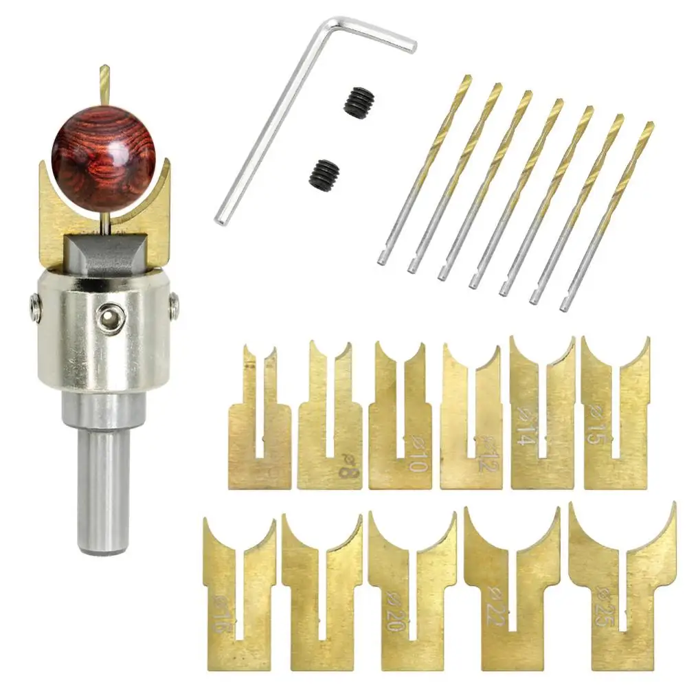 

24pcs Carbide Ball Blade Woodworking Milling Cutter Molding Tool Beads Router Bit Drills Bit Set 6mm-25mm
