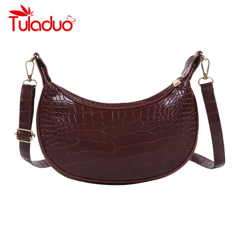 Женская сумка мессенджер из искусственной кожи маленькая через плечо с каменным