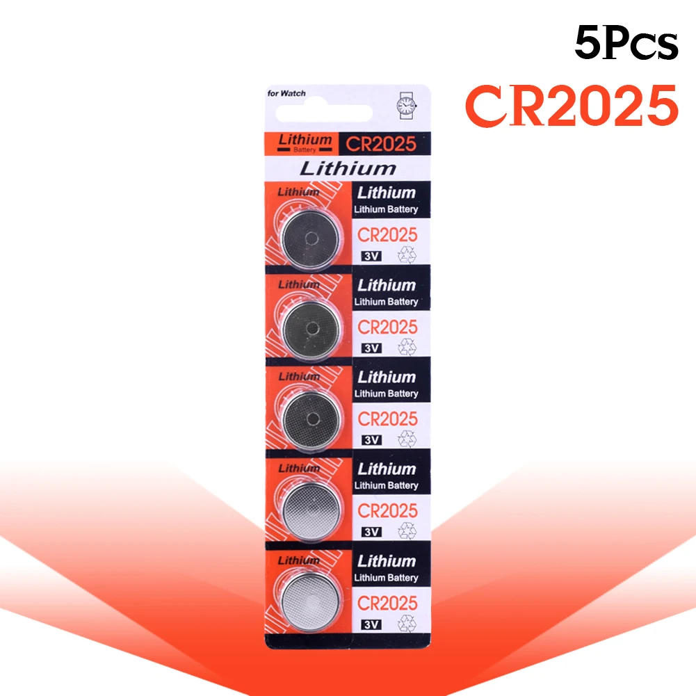 

5Pcs/Pack Lithium 3V CR2025 Button Batteries DL2025 BR2025 KCR2025 CR 2025 Battery For LED Light and Other Electronic Appliances