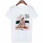 Летняя женская футболка размера плюс, модный топ, Милая женская футболка с принтом и надписью в стиле Харадзюку, уличная футболка для девочек
