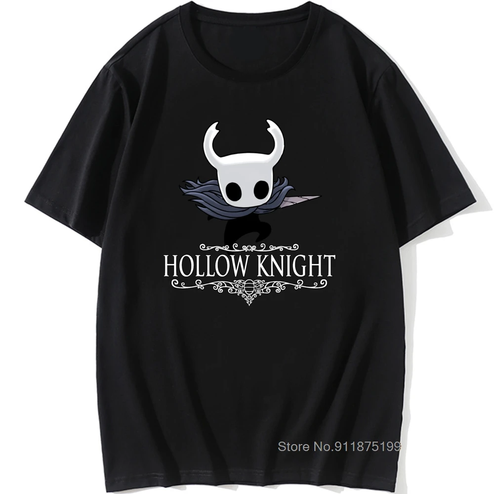 

Hollow Knight Men Customized With Own Logo T Shirt Skull Video Game Vintage Crewneck T-Shirt Pure Cotton Vintage