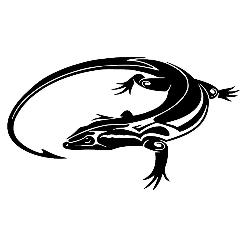 

Personality Fashion Tribe Iguana Lizard Car Sticker Fun Car Shape Sunscreen Waterproof Decal Black/White, 22cm*13cm