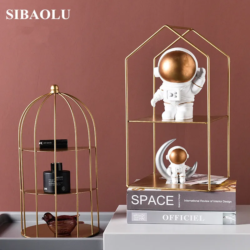 Ins Железный арт полки стеллаж для птичьего домика демонстрации обеденного стола