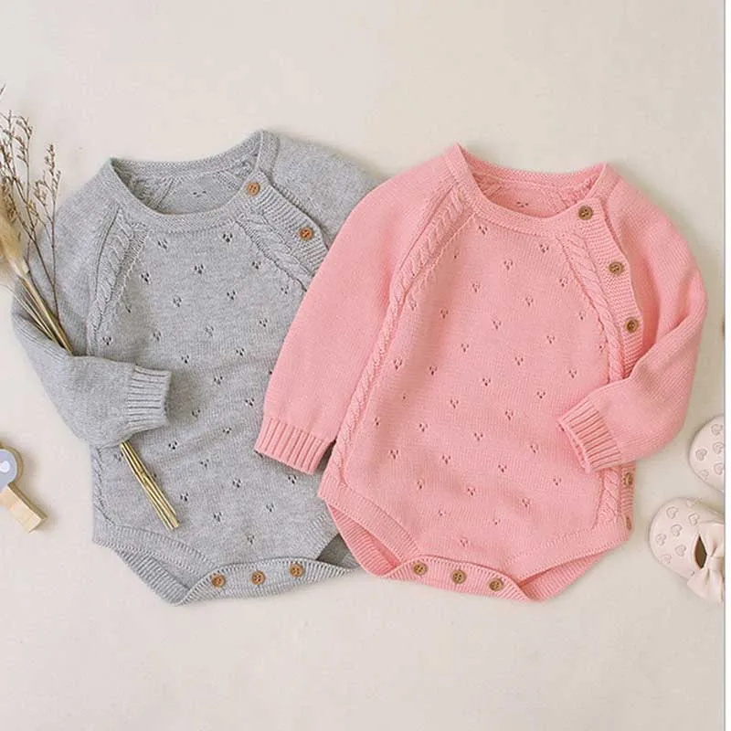 

Baby Bodysuits Long Sleeve Newborn Infant Kids Girl Body Suits Clothes Fashion Autumn Cotton Knitted Toddler Jumpsuits Outfits