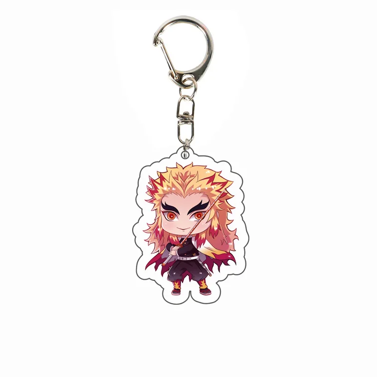 

New Anime Demon Slayer Cosplay Keychain Cute Brinco Blade Of Ghost Keyring Kamado Tanjirou Pompom Yaiba Key Pendant Gift