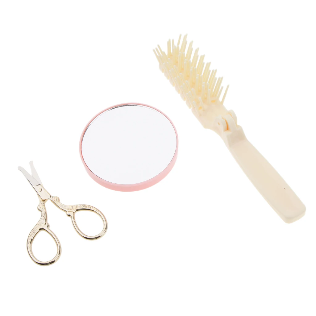 

Professional Hair Cutting Barber Scissors/Shears with Comb and Round Magnifying Vanity Mirror - By Barber's Choice/Home Use