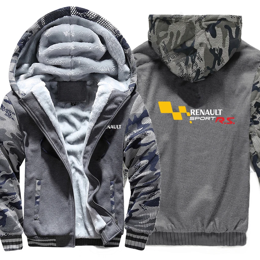 

2021 Renault Sport RS Hoodies Camouflage sleeve Jacket Hoody Zipper Winter Fleece Renault Sport RS Sweatshirt