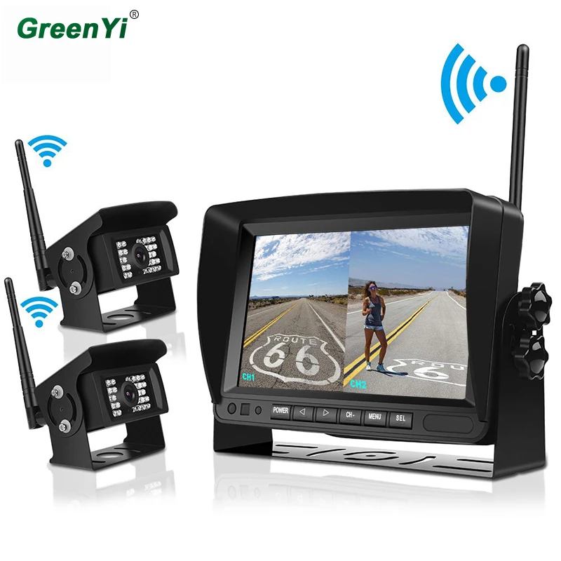 GreenYi AHD DVR рекордер Видео монитор с 2 1280*720P беспроводные камеры для
