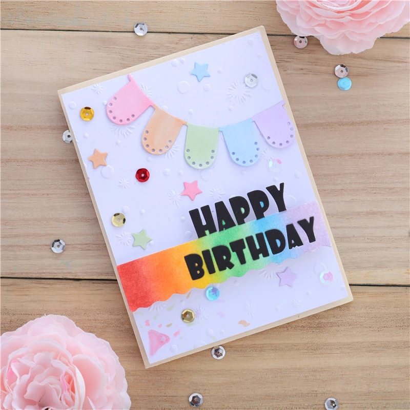 DiyArts с днем рождения границы резки металла умереть для скрапбукинга декоративная