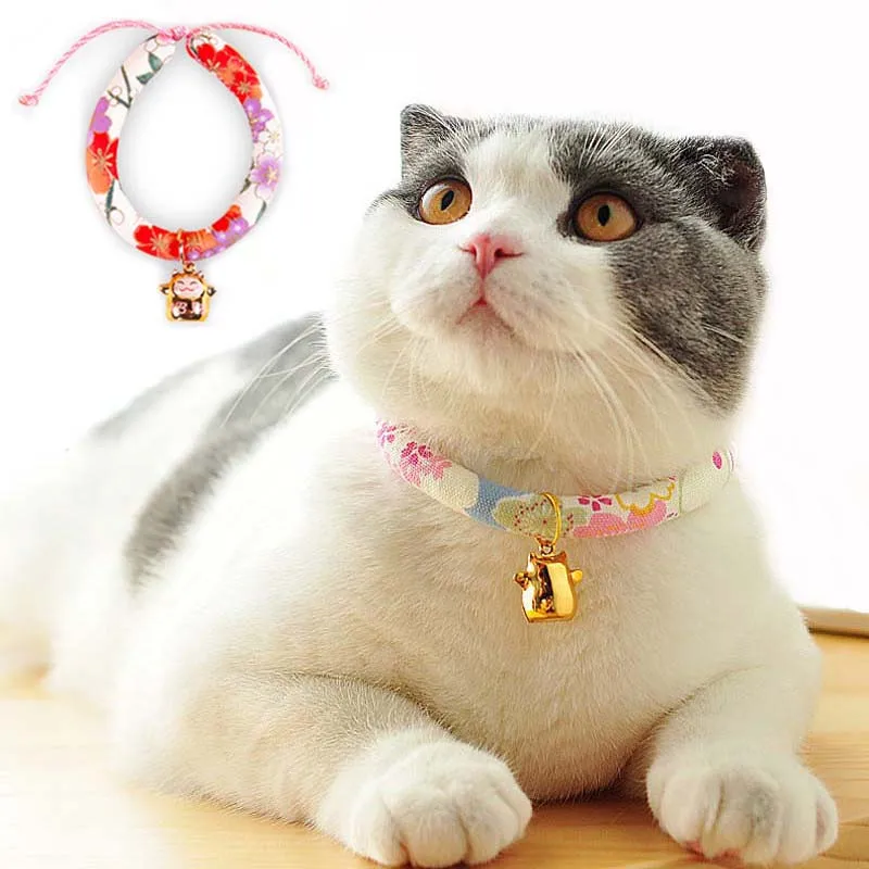 Японский Стиль Lucky Cat Воротник Ожерелье регулируемой длины (с колокольчиками для