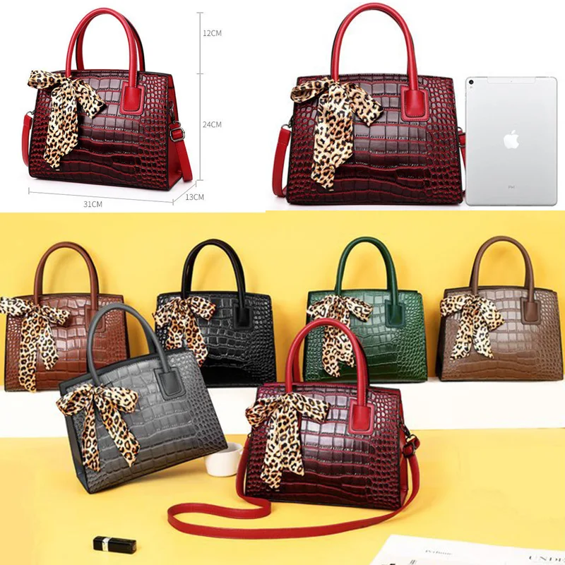 Искусственная кожа PU крокодиловая печать сумки кошелек модная сумка через плечо