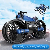 2 4g rc motorcycle drone with 2mp camera hd wifi fpv aerial photography quadcopter land air model deformation dron toys for boys