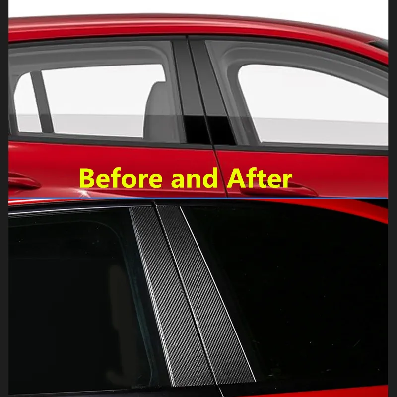 4 шт. накладки из настоящего углеродного волокна для автомобиля наружные B-Pillar