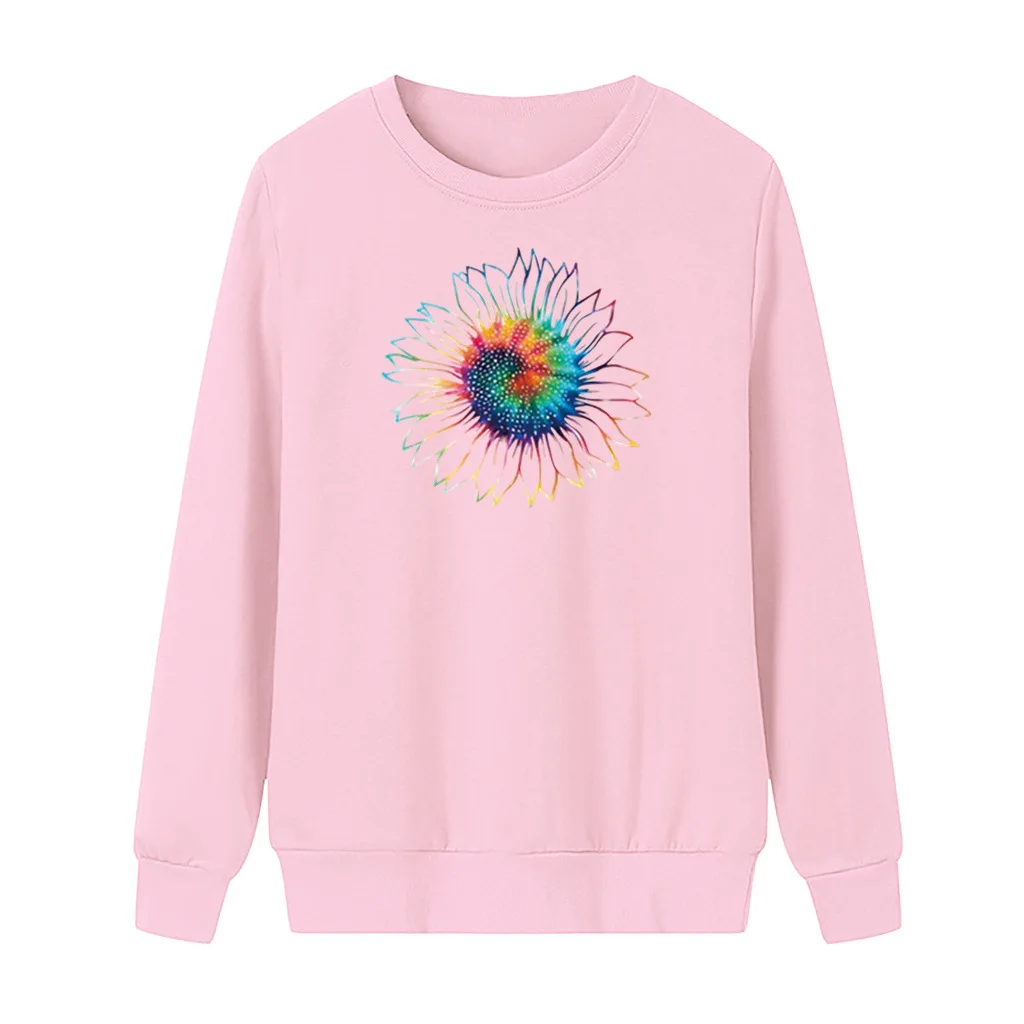 

Kawaii Clothes Sunflower Print Long Sleeve Sudaderas Para Mujer Hoodies Streetwear Women Sweatshirts Vintage