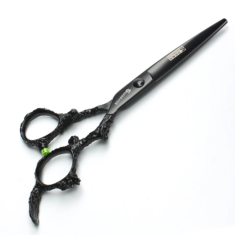 

6 Inch Silver Black Dragon Handle Salon Hairdressing Scissors High Quality 440c Steel Professional Hair Scissors
