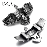 stainless steel 11 5x3 5mm hole size metal slide eagle bead charms slider diy leather bracelet jewelry making accessories