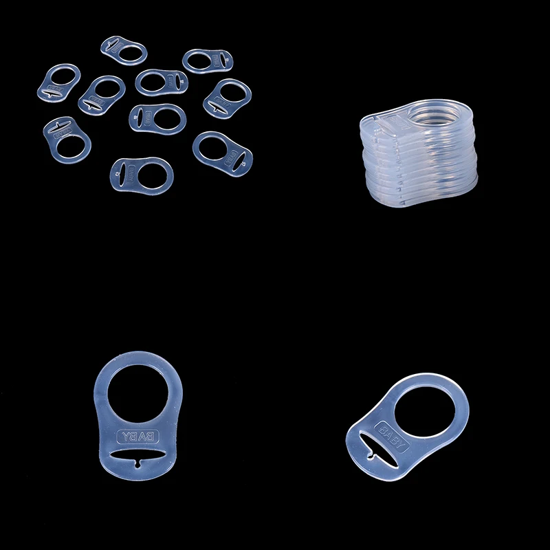 

10 Pcs Clear Silicone Button Ring Dummy / Pacifier Holder Clip AdapterMN BV MAM Ring Dummy/Pacifier Holder Clip Adapter